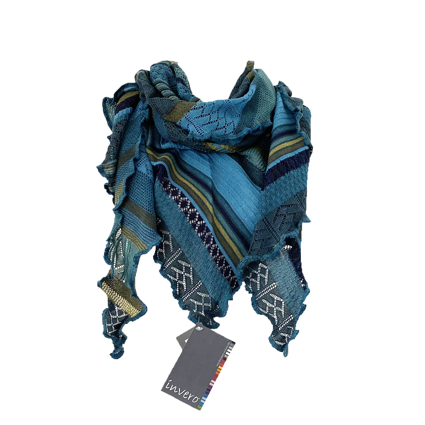 Beskrivende rulle Almægtig Invero Merino uld sjal - tørklæde *Kyra Petrol* et lækkert tørklæde
