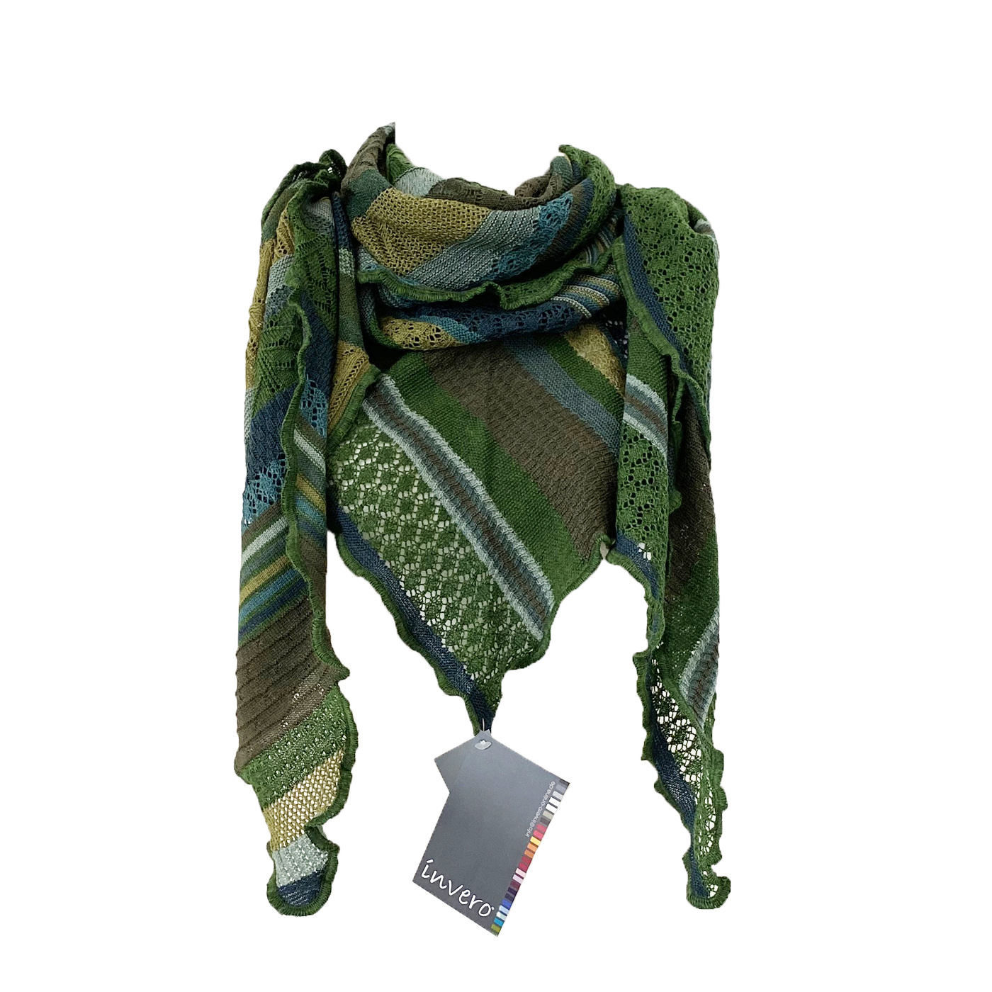 Invero Merino uld sjal - tørklæde "Kyra Grøn"