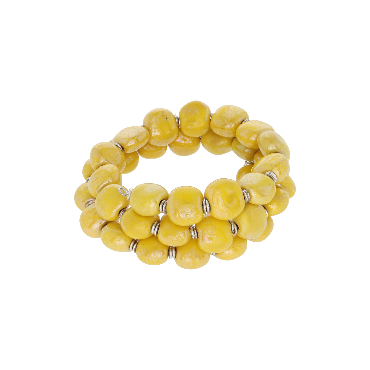 Kazuri "Golden Yellow" armbånd