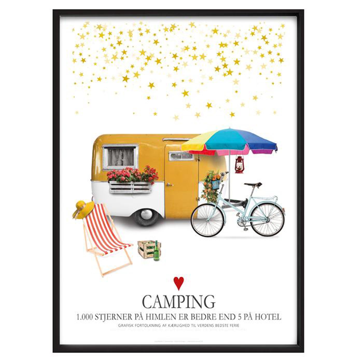 X-Tension plakat "Camping" med ramme