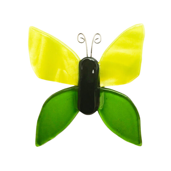 Marianne Lynge Glaskunst - Sommerfugl lime-grøn til at hænge
