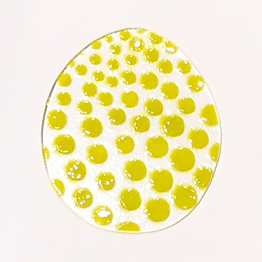 Marianne Lynge Glaskunst - Påskeæg med prikker "Stor hænge"