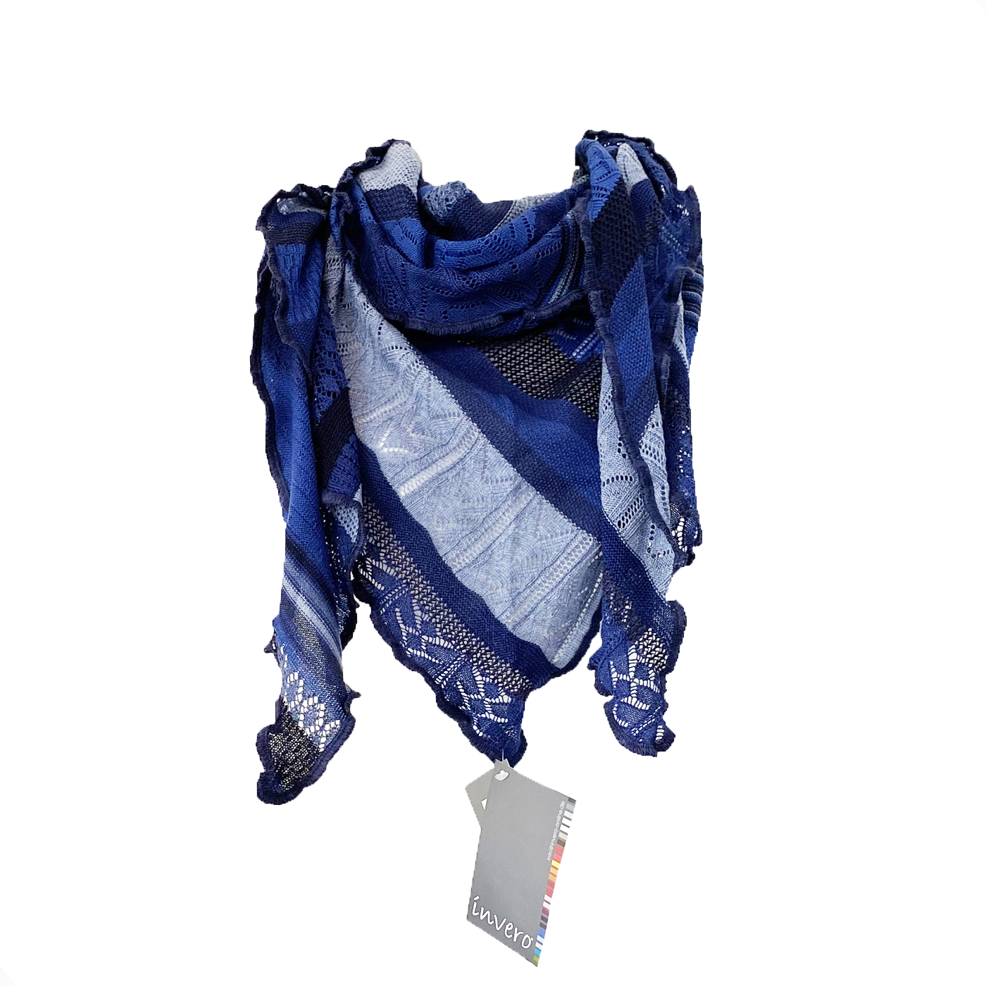 Invero Merino uld sjal - tørklæde "Kyra Blau"