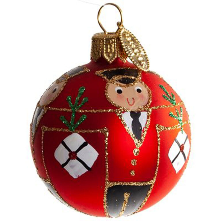 Brink Nordic Glas julekugle med "Postbud" 5 cm. - flot Julepynt til juletræet