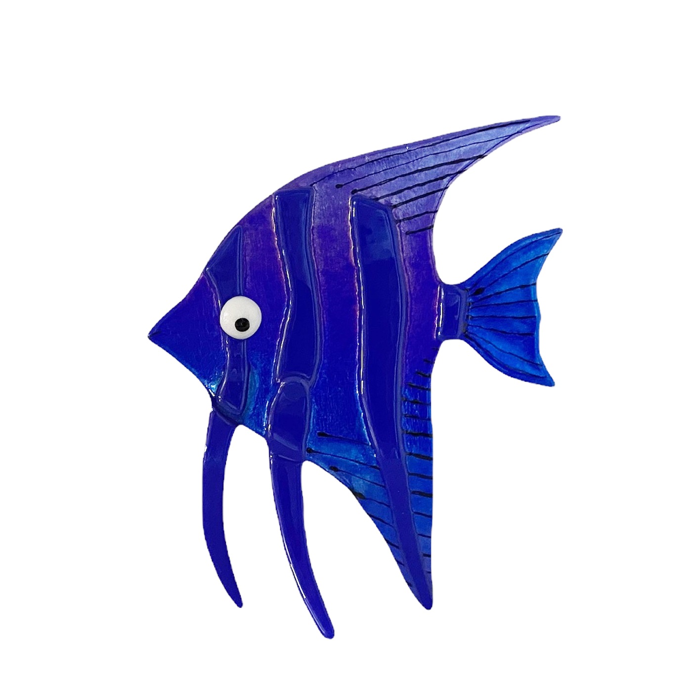 Marianne Lynge glaskunst - Glas fisk "Blå"
