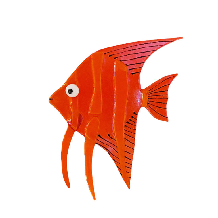Marianne Lynge glaskunst - Glas fisk "Orange"