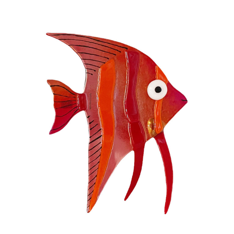 Marianne Lynge glaskunst - Glas fisk "Rød"