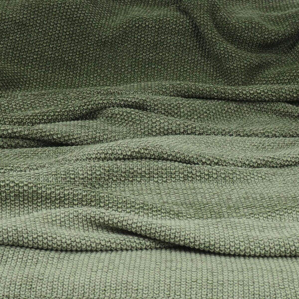 Strikket øko-tex bomuldsplaid-tæppe *Grøn*