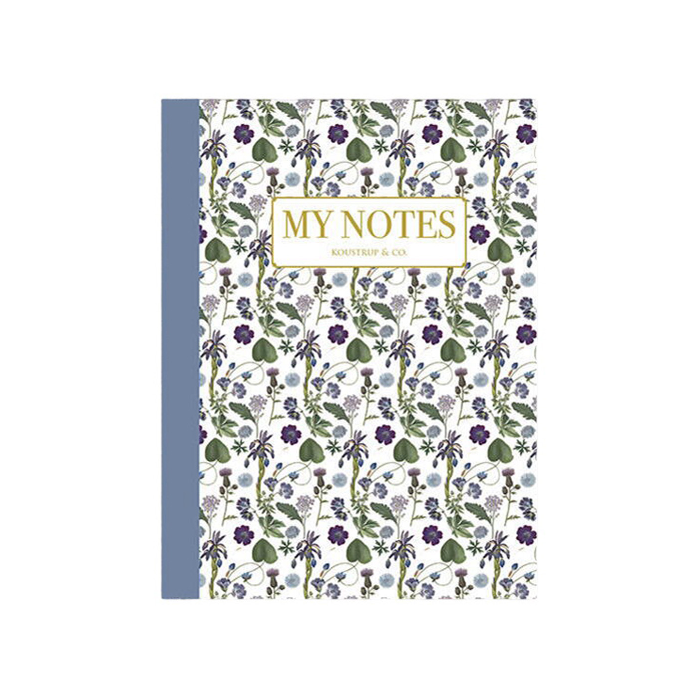 Koustrup &Co. Noteshæfte - Blå Floral mønster