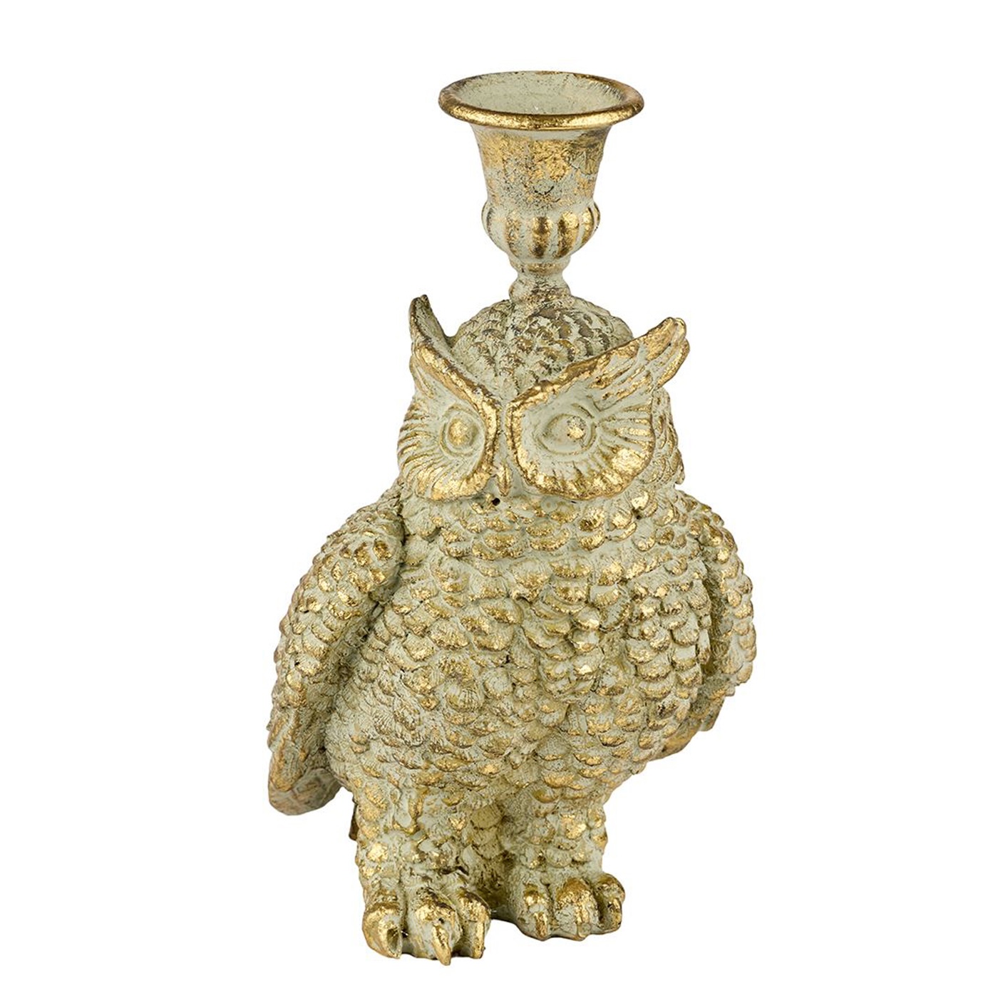 La Vida Lysestage Owl Antik-Golden 19cm